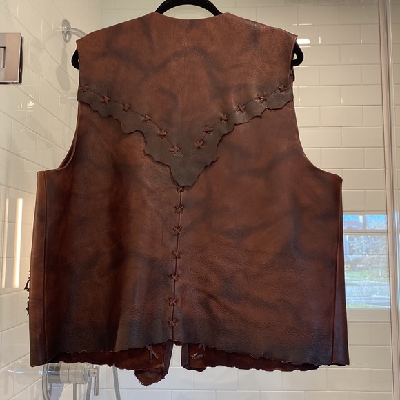 Kobler Beautiful rich leather vest brown extra-large - Picture 4 of 11